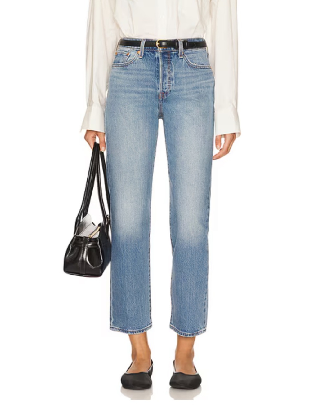 Levi’s wedgie straight in a medium wash, button fly, size 25